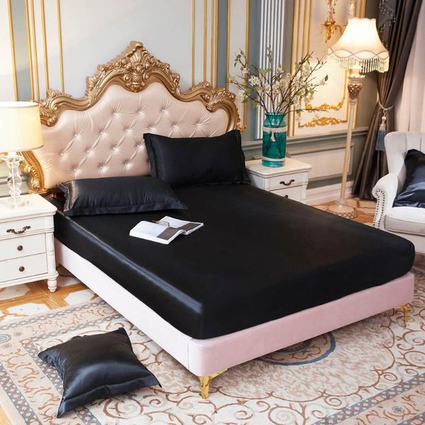 papa&mima luxury black solid bed mattress protective cover artificial silk print satin polyester fitted sheet set cases
papa&mima luxury black solid bed mattress protective cover artificial silk print satin polyester fitted sheet set cases