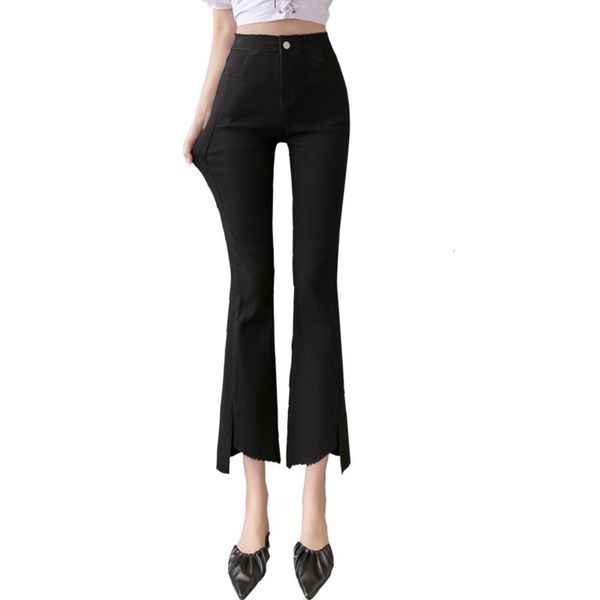 women's summer net new red 2020 high waist black irregular raw edge micro flared pants, Black;gray
women's summer net new red 2020 high waist black irregular raw edge micro flared pants, Black;gray