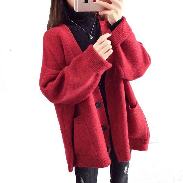 2021 new women's wool jacket autumn and winter clothes new cardigan mesh woman's solid color sweater, White;black
2021 new women's wool jacket autumn and winter clothes new cardigan mesh woman's solid color sweater, White;black