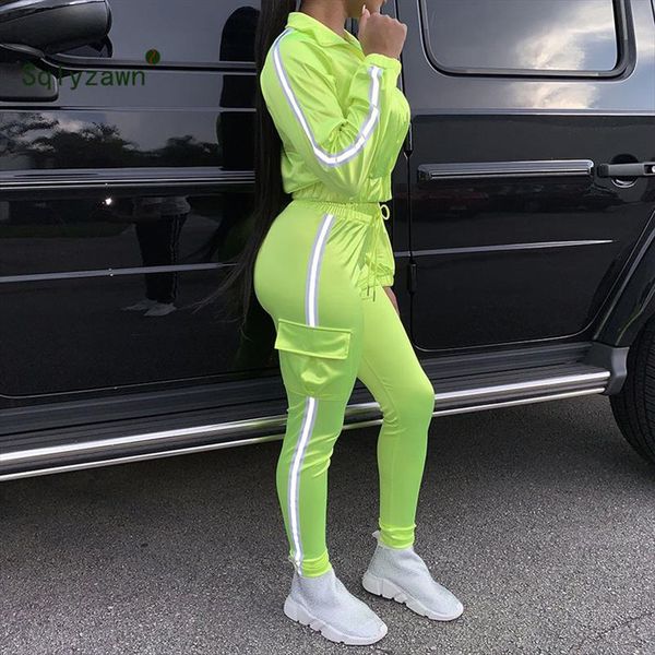 women side reflective strip long sleeve jacket safari pencil sweatpants suits 2 two pieces set sportwear tracksuit outfit, Gray
women side reflective strip long sleeve jacket safari pencil sweatpants suits 2 two pieces set sportwear tracksuit outfit, Gray
