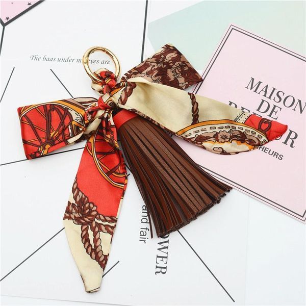 12pcs Dozen Whole Scarves Key Holder Bowknot Exquisite Decoration Pu Leather Tassels Keychains Women Bag Eh810c H Bbyspl