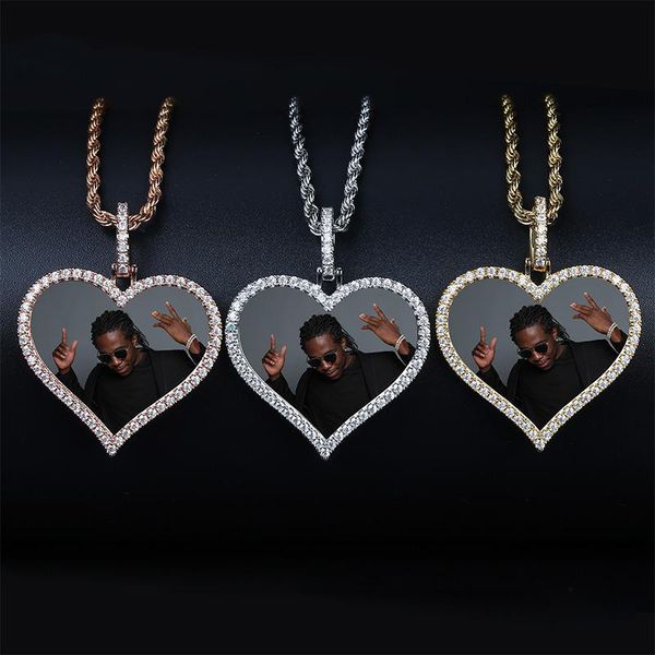 pendant necklaces zirconia heart shape custom made po with pendant&necklace rope chain gold color cubic zircon men's hip hop jewelry, Silver
pendant necklaces zirconia heart shape custom made po with pendant&necklace rope chain gold color cubic zircon men's hip hop jewelry, Silver