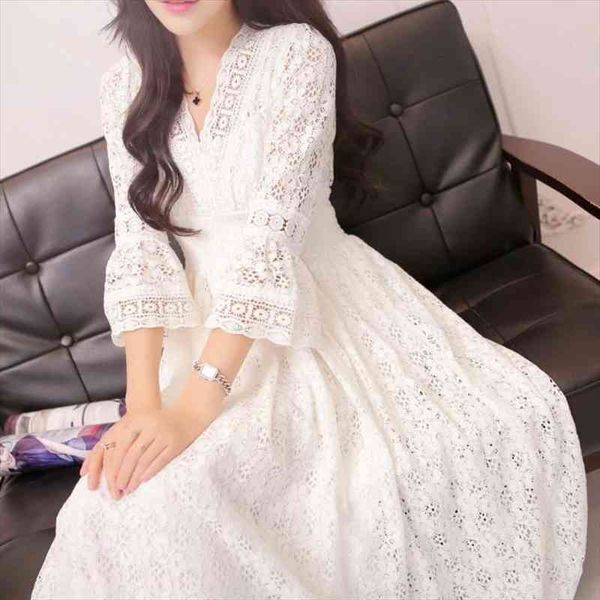 women dress lace v-neck vintage white elasticity waist flare sleeve loose beach vestidos woman spring autumn, Black;gray
women dress lace v-neck vintage white elasticity waist flare sleeve loose beach vestidos woman spring autumn, Black;gray