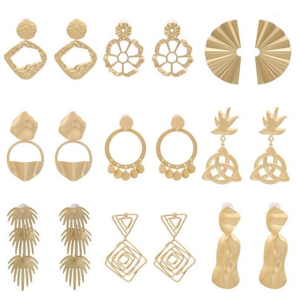exaggerate punk metal geometric earring new design personality trendy alloy flower round matte gold color drop earring for women1, Silver
exaggerate punk metal geometric earring new design personality trendy alloy flower round matte gold color drop earring for women1, Silver