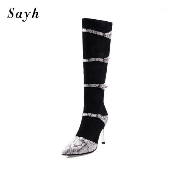 winter shoes woman knee high boots pointy toe stiletto high heel buckle snakeskin tall boots women's size 35-461, Black
winter shoes woman knee high boots pointy toe stiletto high heel buckle snakeskin tall boots women's size 35-461, Black