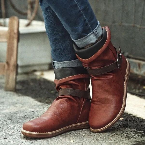 boots women ankle casual autumn woman short shoes pu leather buckle female footwear women's slip on ladies retro, Black
boots women ankle casual autumn woman short shoes pu leather buckle female footwear women's slip on ladies retro, Black