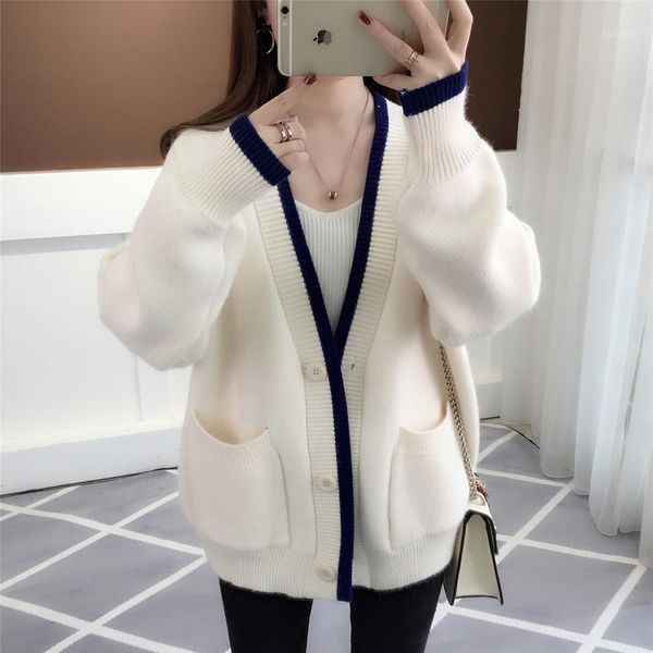 sweater women's new knit cardigan 2020 spring autumn korean version loose long-sleeved outside short paragraph simple coat l481, Black;brown
sweater women's new knit cardigan 2020 spring autumn korean version loose long-sleeved outside short paragraph simple coat l481, Black;brown