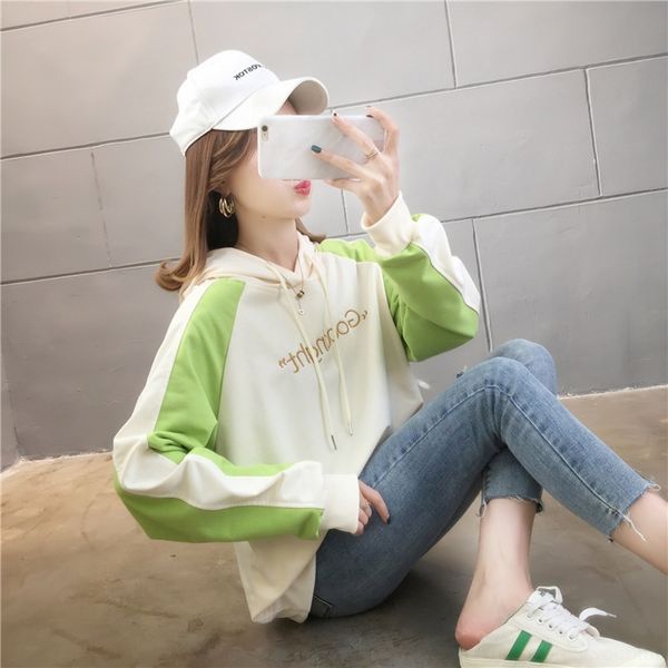 hu9mt 2020 korean style long-sleeved women's size hooded thin coat fashionable contrast coat sweatersweater sweater color casual autumn, Black
hu9mt 2020 korean style long-sleeved women's size hooded thin coat fashionable contrast coat sweatersweater sweater color casual autumn, Black