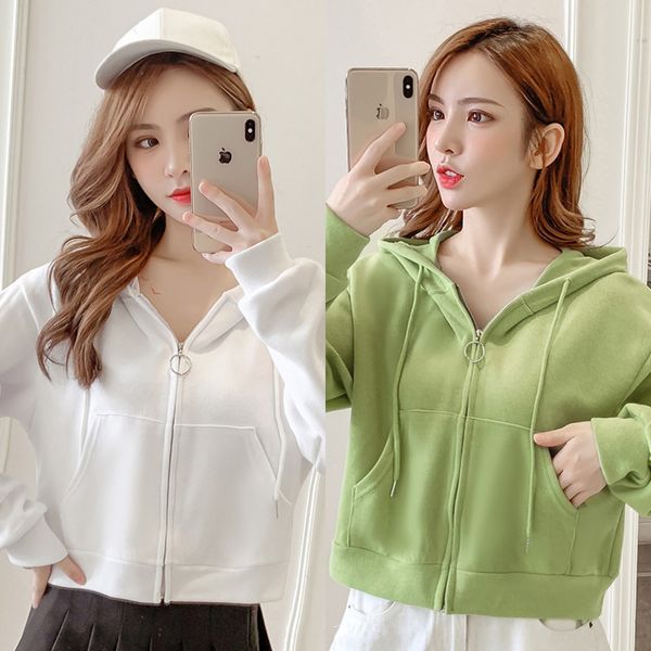 autumn 2020 new loose short sports casual hooded style cardigan long sleeve coat sweater sweater women's small coat vadvn, Black
autumn 2020 new loose short sports casual hooded style cardigan long sleeve coat sweater sweater women's small coat vadvn, Black