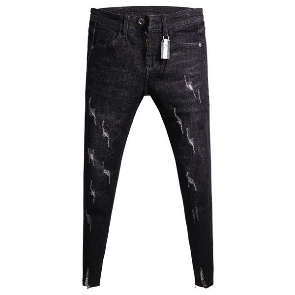 whole 2020 fashion denim cropped trousers ripped hole social spirit guy skinny jeans men's slim pencil pants small feet, Blue
whole 2020 fashion denim cropped trousers ripped hole social spirit guy skinny jeans men's slim pencil pants small feet, Blue