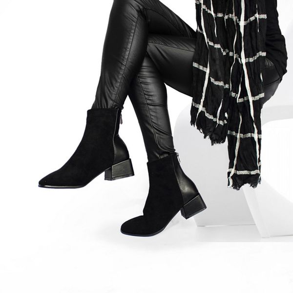roni bouker faux suede ankle boots women chunky heeled plush shoe woman chic shoes lady brown chocolate y200723, Black
roni bouker faux suede ankle boots women chunky heeled plush shoe woman chic shoes lady brown chocolate y200723, Black