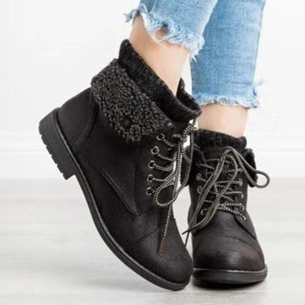 boots 2021 winter plus velvet snow large size women's shoes woolen flanging short front lace low-heeled cotton, Black
boots 2021 winter plus velvet snow large size women's shoes woolen flanging short front lace low-heeled cotton, Black