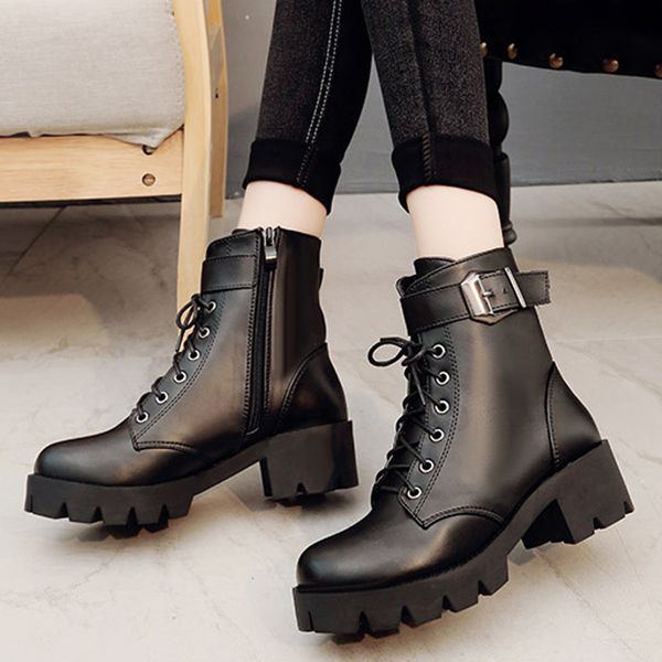 2021 short ankle boots ladies shoes autumn fashion women pu leather buckle strap non slip motorcycle shoe new xi46, Black
2021 short ankle boots ladies shoes autumn fashion women pu leather buckle strap non slip motorcycle shoe new xi46, Black