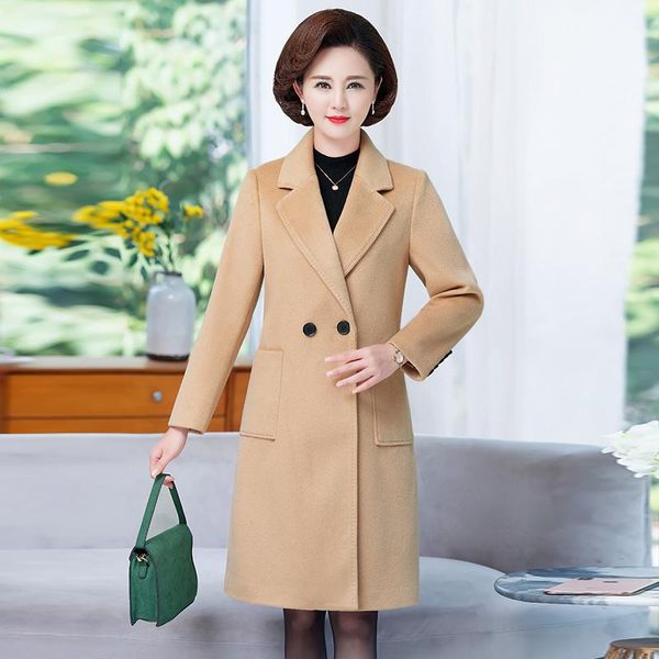 women's wool & blends women elegant long blend coat solid color double-breasted outerwear plus size ladies clothing winter warm streetw, Black
women's wool & blends women elegant long blend coat solid color double-breasted outerwear plus size ladies clothing winter warm streetw, Black