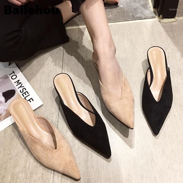 slippers 2022 summer flock leather pointed toe women low heel slip on mules outsides ladies slides pumps1, Black
slippers 2022 summer flock leather pointed toe women low heel slip on mules outsides ladies slides pumps1, Black