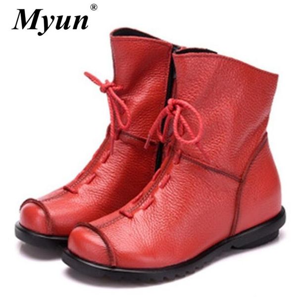 boots women autumn winter genuine leather ankle handmade full grain flat booties plush warm snow, Black
boots women autumn winter genuine leather ankle handmade full grain flat booties plush warm snow, Black