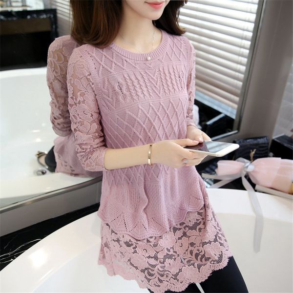 clothes lace patchwork pullovers korean autumn new fashion long women sweaters long sleeve o-neck knitwear 62917 201130, White;black
clothes lace patchwork pullovers korean autumn new fashion long women sweaters long sleeve o-neck knitwear 62917 201130, White;black
