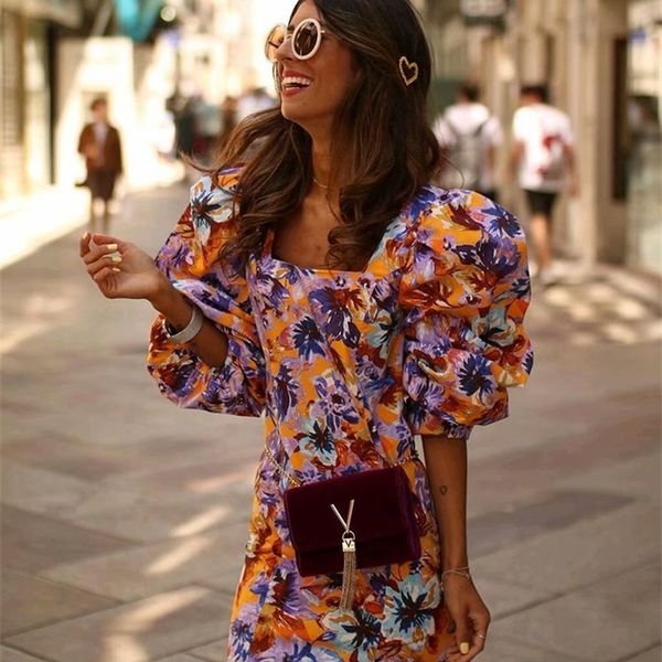 stylish chic floral print loose sleeve dress za vintage elegant women square collar mini dresses t200106, White;black
stylish chic floral print loose sleeve dress za vintage elegant women square collar mini dresses t200106, White;black