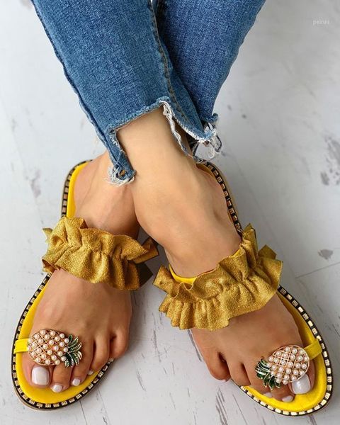 slippers 2021 women summer flat sandals leather pearl toe slip on flip flops pineapple beach slides casual shoes slipper1, Black
slippers 2021 women summer flat sandals leather pearl toe slip on flip flops pineapple beach slides casual shoes slipper1, Black