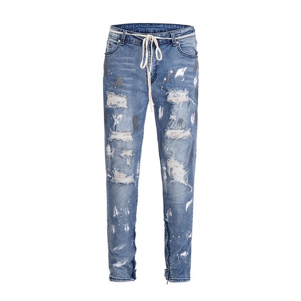 style coating ripped regular men's 2021 hi-end fashion jeans men denim pants man plus string, Blue
style coating ripped regular men's 2021 hi-end fashion jeans men denim pants man plus string, Blue