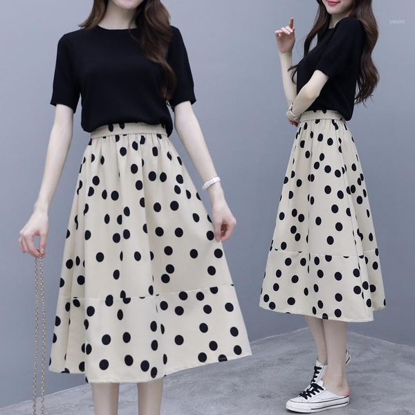 2019 summer women's fashion black knitting +over-the-knee long wave point suits female vintage 2 piece sets1, White
2019 summer women's fashion black knitting +over-the-knee long wave point suits female vintage 2 piece sets1, White