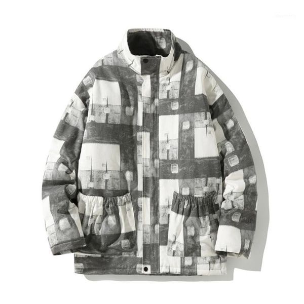 men's down & parkas 2021 winter cotton jacket men's korean version trend loose personality printing pattern thick and large size c, Black
men's down & parkas 2021 winter cotton jacket men's korean version trend loose personality printing pattern thick and large size c, Black