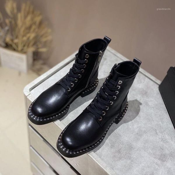 luxury design rivets studed women ankle boots fashion genuine leather lace up women boots punk style motorcycle new1, Black
luxury design rivets studed women ankle boots fashion genuine leather lace up women boots punk style motorcycle new1, Black