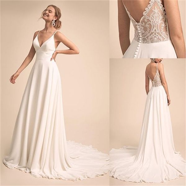 simple & charming v-neck neckline wedding dress with lace back bridal dress vestido de festa de casamento 201114, White;black
simple & charming v-neck neckline wedding dress with lace back bridal dress vestido de festa de casamento 201114, White;black