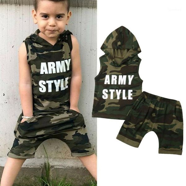 2pcs toddler kids baby boy hooded vest +shorts pants outfits clothes set summer camo t-shirt shorts camouflage set1, White
2pcs toddler kids baby boy hooded vest +shorts pants outfits clothes set summer camo t-shirt shorts camouflage set1, White
