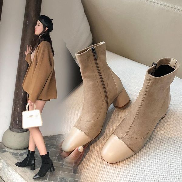 boots ins women ankle flock+cowhide side zipper outdoor booties europe and america online celebrity, Black
boots ins women ankle flock+cowhide side zipper outdoor booties europe and america online celebrity, Black