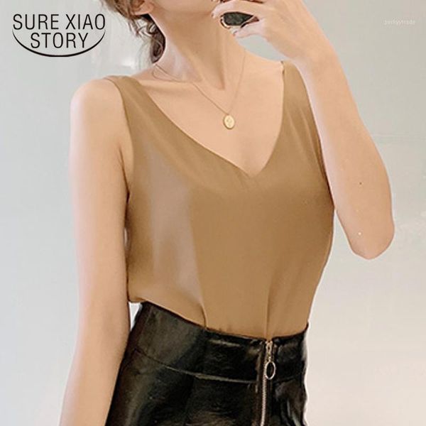 women's blouses & shirts 2021 women and plus size korean fashion clothing chiffon sleeveless v-neck white 98211
women's blouses & shirts 2021 women and plus size korean fashion clothing chiffon sleeveless v-neck white 98211