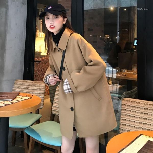 autumn and winter new long sleeve baby collar temperament long wool coat1, Black
autumn and winter new long sleeve baby collar temperament long wool coat1, Black