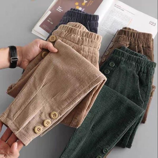 pants elegant vintage elastic waist trouser female high-quality loose pencil women pants casual high waist corduroy, Black;white
pants elegant vintage elastic waist trouser female high-quality loose pencil women pants casual high waist corduroy, Black;white