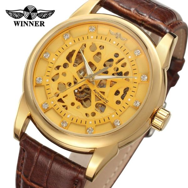 wristwatches super stylish gold color alloy case skeleton dial brown genuine leather men automatic watch winner relojes de marca/wrg8097m3g2, Slivery;brown
wristwatches super stylish gold color alloy case skeleton dial brown genuine leather men automatic watch winner relojes de marca/wrg8097m3g2, Slivery;brown