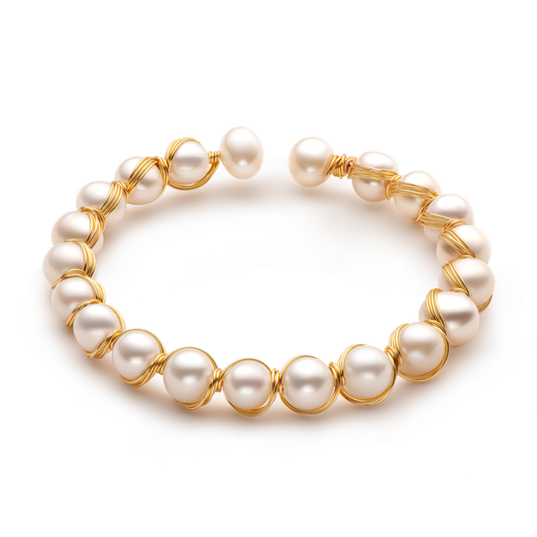 aiyanishi hand made 14k gold wire strings white freshwater pearl bangle adjustable bracelet vintage style pearls, Black
aiyanishi hand made 14k gold wire strings white freshwater pearl bangle adjustable bracelet vintage style pearls, Black