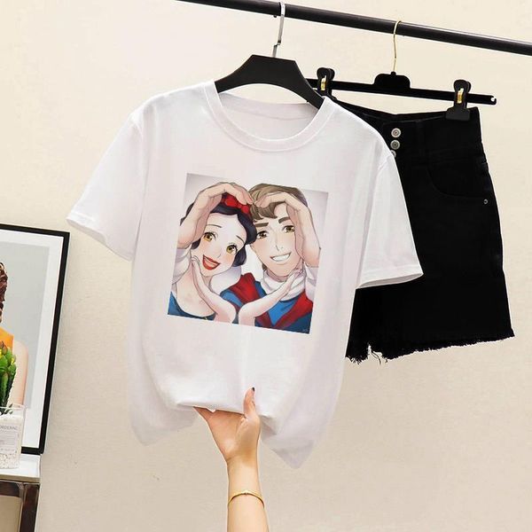 vogue princess streetwear leisure o-neck funny female t-shirt women cute clothes causal summer thin section vintage women top, White
vogue princess streetwear leisure o-neck funny female t-shirt women cute clothes causal summer thin section vintage women top, White