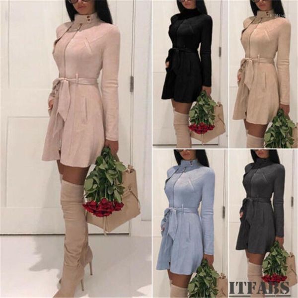 new autumn women's casual sash suede trench coat casual leather pocket long women autumn coat winter warm outwear overcoat1, Black;brown
new autumn women's casual sash suede trench coat casual leather pocket long women autumn coat winter warm outwear overcoat1, Black;brown