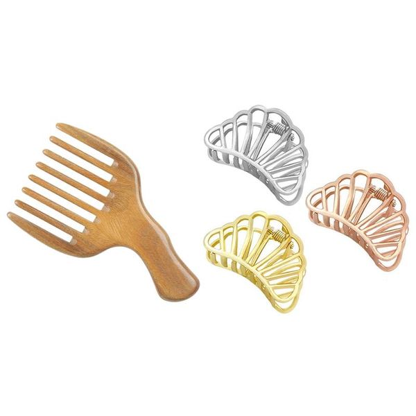 hair brushes wide tooth comb wooden massage brush anti-static with 3 pcs metal strong non-slip barrette, Silver
hair brushes wide tooth comb wooden massage brush anti-static with 3 pcs metal strong non-slip barrette, Silver