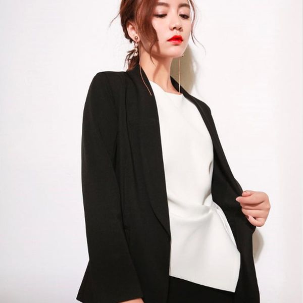 women's suits & blazers goohojio 2021 long sleeve loose vintage women autumn suit blazer jackets solid color oversized ladies coats, White;black
women's suits & blazers goohojio 2021 long sleeve loose vintage women autumn suit blazer jackets solid color oversized ladies coats, White;black