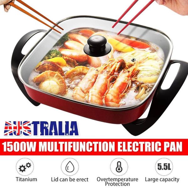 electric skillets 5.5l 1500w multifuctional cooker heating pan pot noodles rice eggs bbq soup steamer cooking 220v
electric skillets 5.5l 1500w multifuctional cooker heating pan pot noodles rice eggs bbq soup steamer cooking 220v