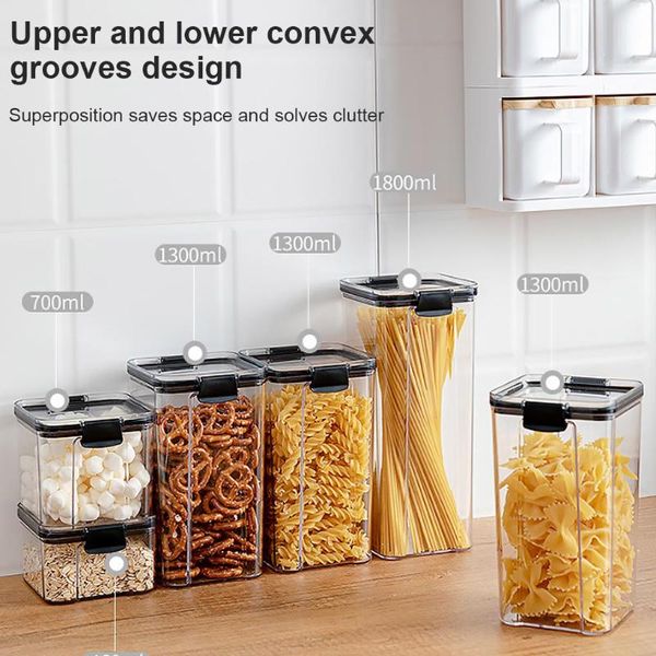 storage bottles & jars 460ml/700ml/1300ml/1800ml cereal container airtight fresh box square clear sealed jar sacks dispenser
storage bottles & jars 460ml/700ml/1300ml/1800ml cereal container airtight fresh box square clear sealed jar sacks dispenser