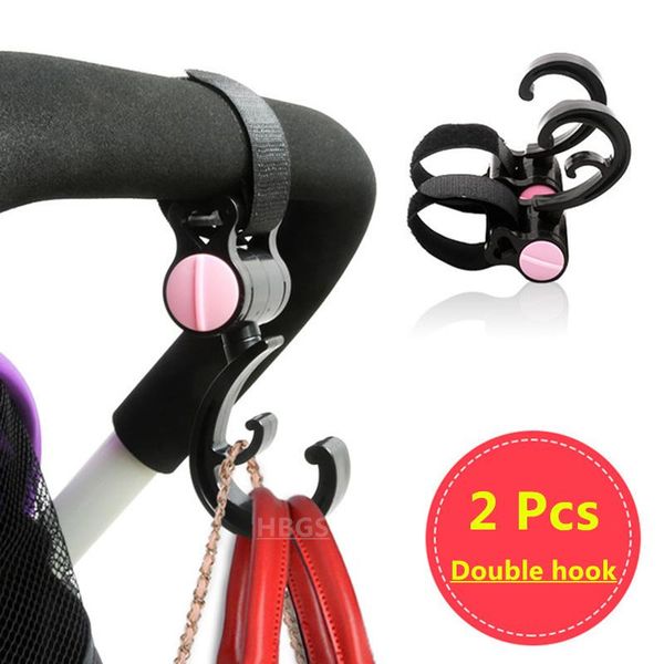 2 X Shopping Bag Hooks For Buggy Pram Pushchair Stroller Clips Hand Carry Attach Rotate 360 Degree Baby Carriage Hook