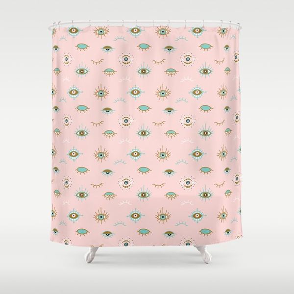 modern pink evil eye shower curtain waterproof bathroom decor eco-friendly printed bathroom curtain set with 12 hooks
modern pink evil eye shower curtain waterproof bathroom decor eco-friendly printed bathroom curtain set with 12 hooks