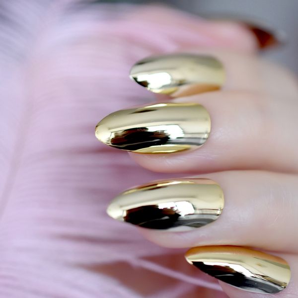 light gold stiletto nails metal mirror design kit medium full cover false nail tips women daily wear manicure product n29, Red;gold
light gold stiletto nails metal mirror design kit medium full cover false nail tips women daily wear manicure product n29, Red;gold