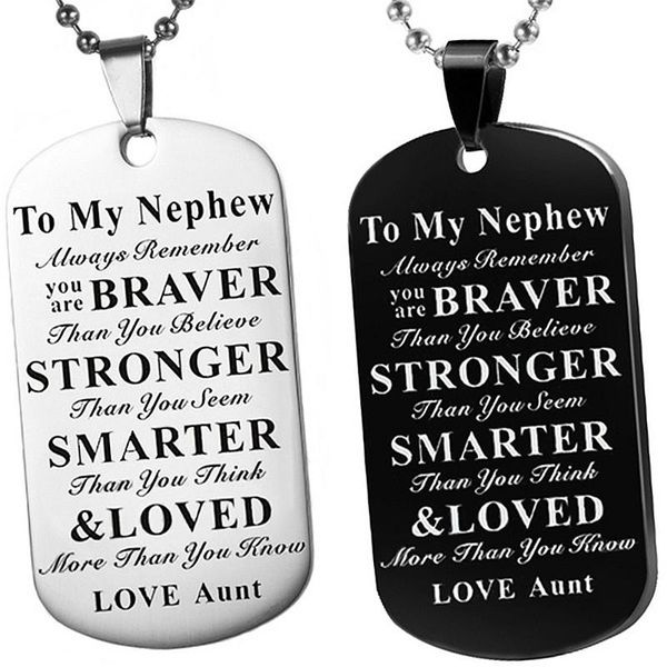 chains stainless steel to my nephew necklace metal lettering pendant inspirational love gifts from aunt, Silver
chains stainless steel to my nephew necklace metal lettering pendant inspirational love gifts from aunt, Silver