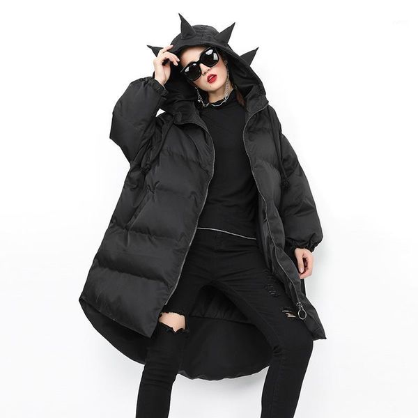 2019 new autumn winter fashion hooded collar thick warm jackets long sleeve cotton-padded coat women parkas oversize wp441, Black 
2019 new autumn winter fashion hooded collar thick warm jackets long sleeve cotton-padded coat women parkas oversize wp441, Black
