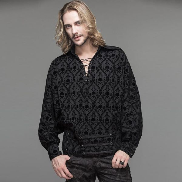 men's casual shirts 2021 spring devil fashion gothic black embroidery steampunk long sleeve blouses, White;black
men's casual shirts 2021 spring devil fashion gothic black embroidery steampunk long sleeve blouses, White;black