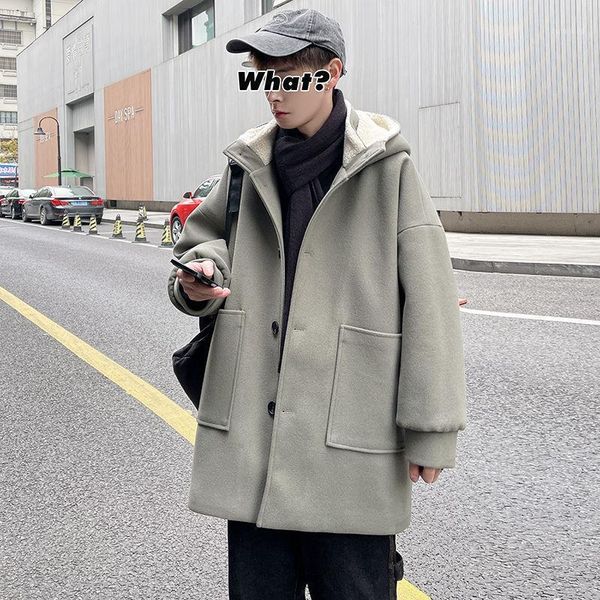 winter plush thick woolen woolen coat men warm fashion casual hooded coat men korean mid-length mens overcoat1, Black
winter plush thick woolen woolen coat men warm fashion casual hooded coat men korean mid-length mens overcoat1, Black
