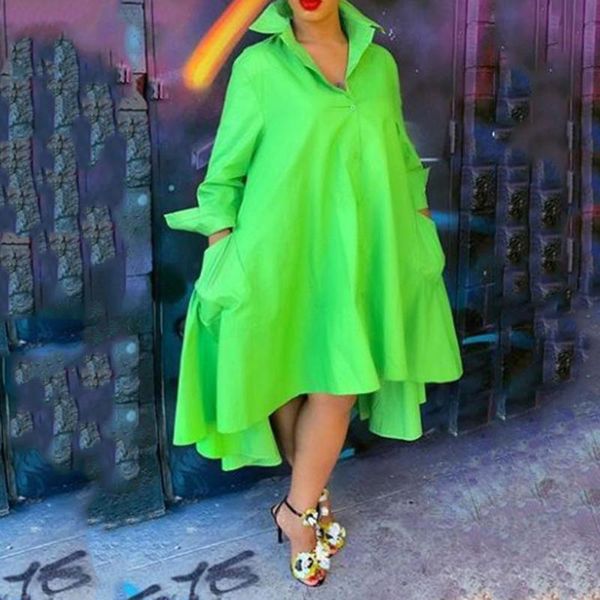 green women long shirts dress 2020 summer loose female midi dresses robe casual ruffles daily african dress vestiods shirts, Black;gray
green women long shirts dress 2020 summer loose female midi dresses robe casual ruffles daily african dress vestiods shirts, Black;gray