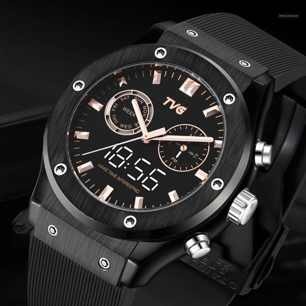 wristwatches men watches sports silicone band led dispaly analog digital quartz man watch clock tvg1, Slivery;brown
wristwatches men watches sports silicone band led dispaly analog digital quartz man watch clock tvg1, Slivery;brown